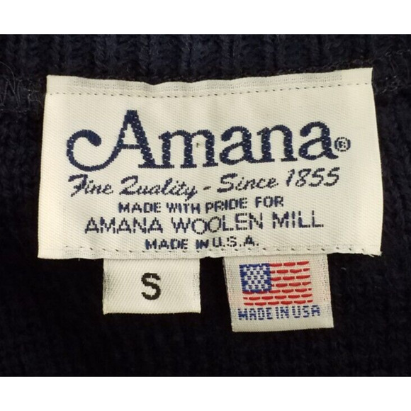Vintage Amana Blue Button Front Cardigan Sweater Size Small - Picture 6 of 7
